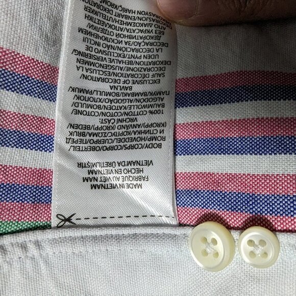 Polo Ralph Lauren Long sleeves Men's Shirt Size Large L Color Green Blue - Picture 8 of 8